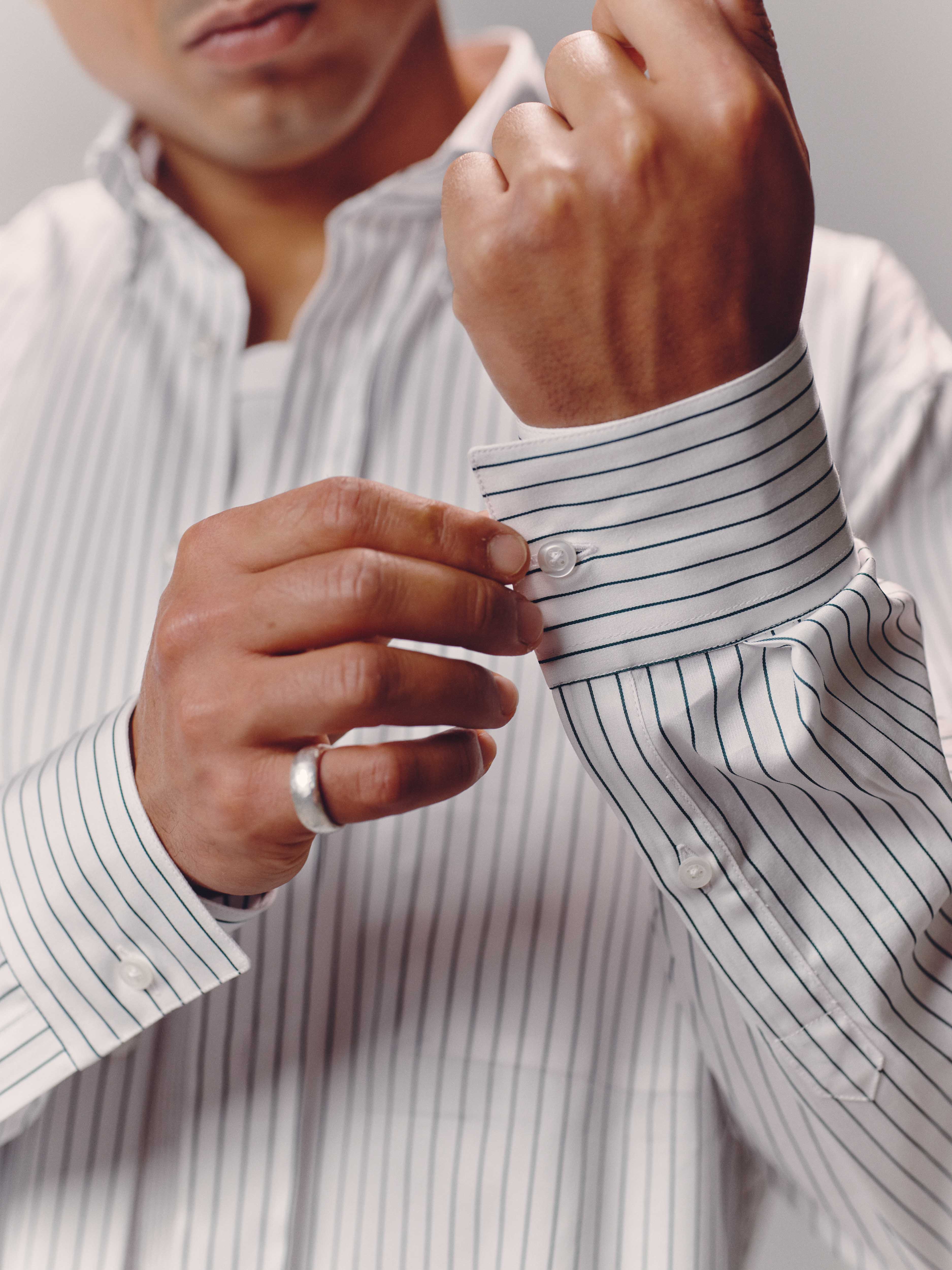 Green Pinstripe Button Down