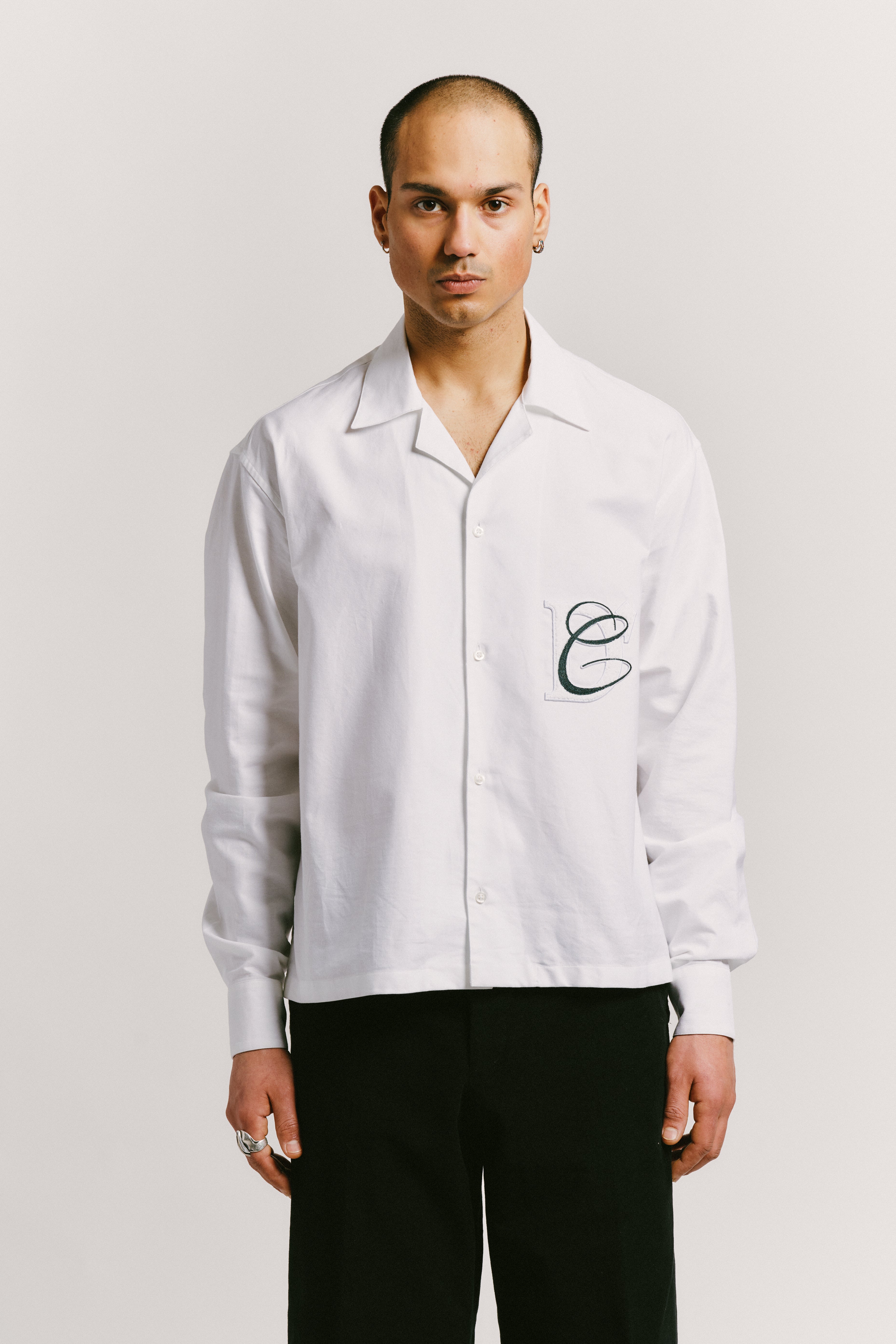 Patched Camp Collar Shirt
