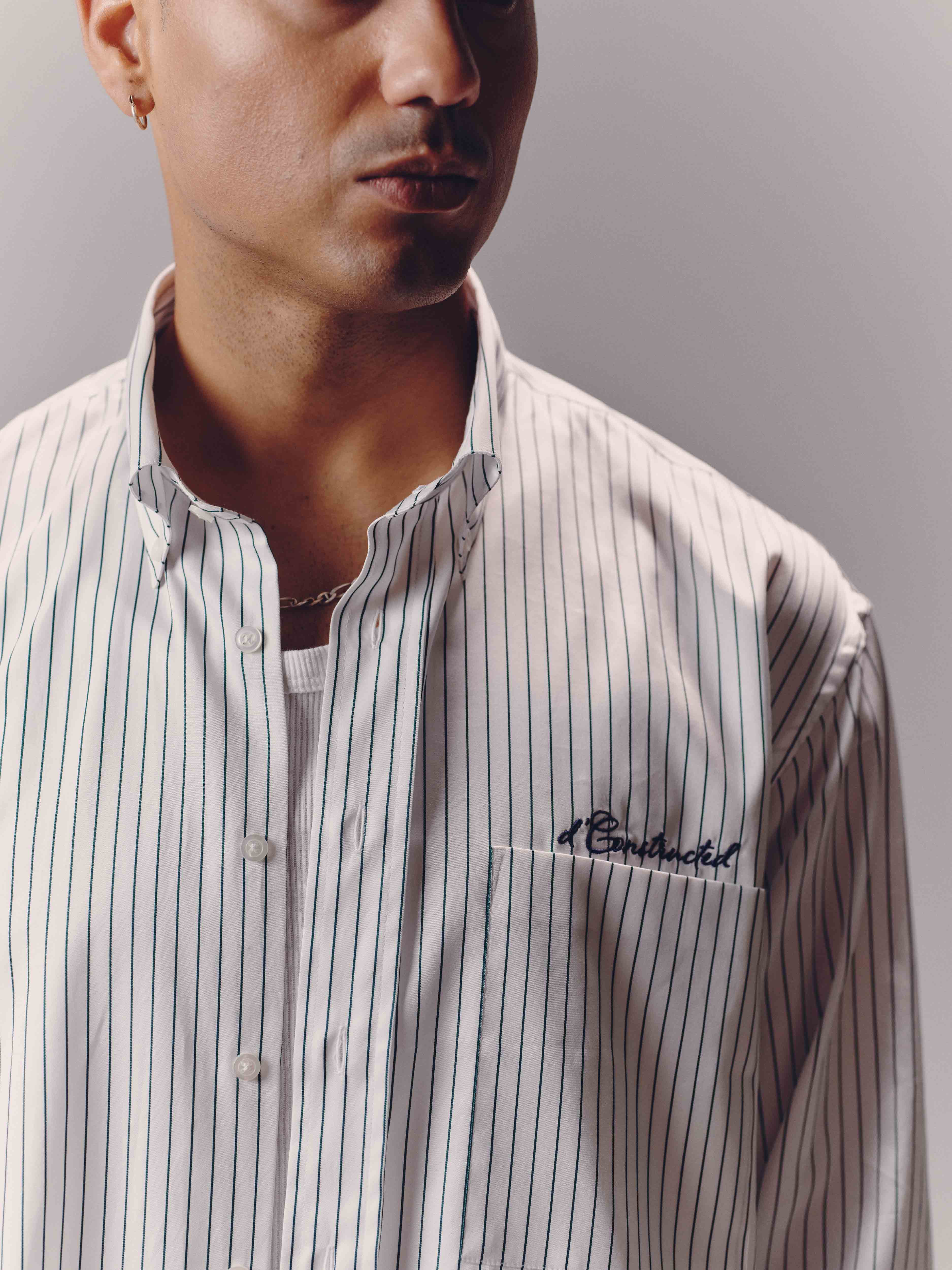 Green Pinstripe Button Down